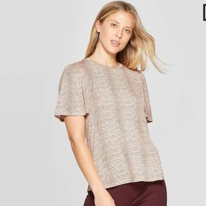 A New Day Snake Print Short Sleeve Scoop Neck Top